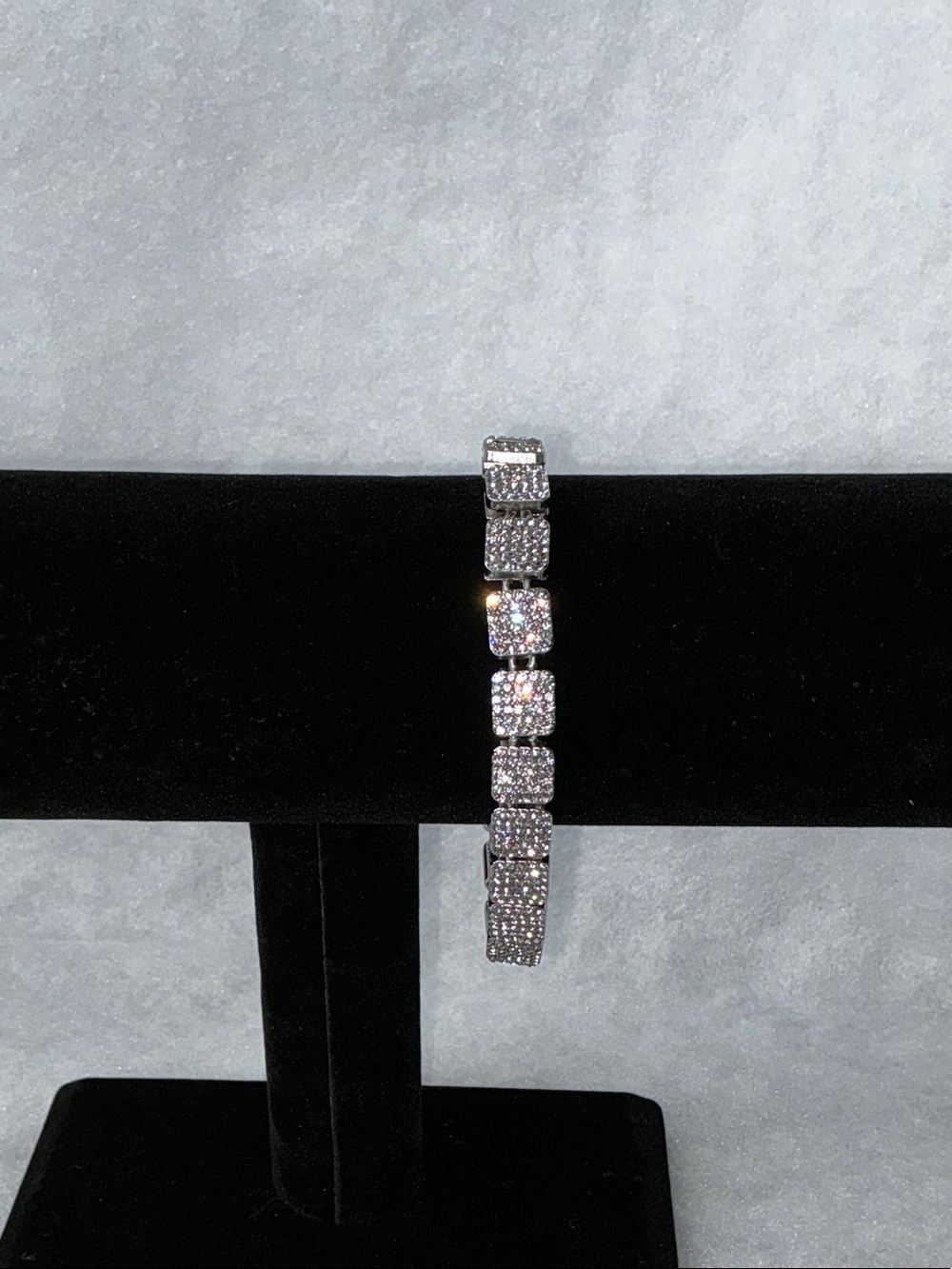 Sparkling Stainless Steel Crystal (Cz) Link Bracelet 8”